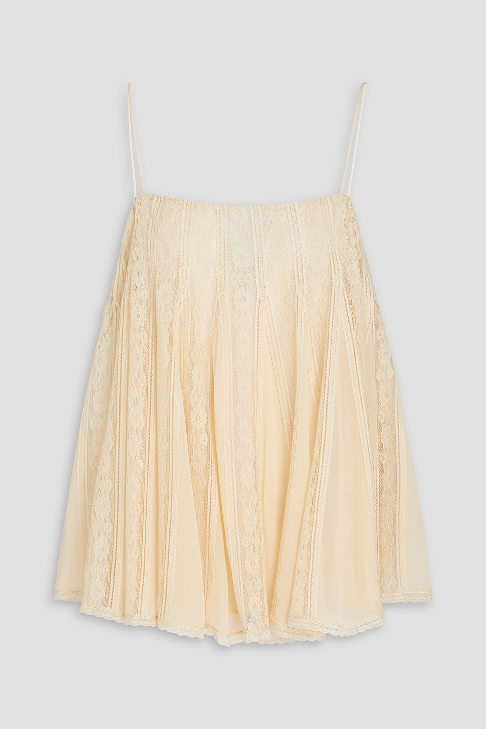 Zimmermann Chantilly Lace And Chiffon Top In Cream