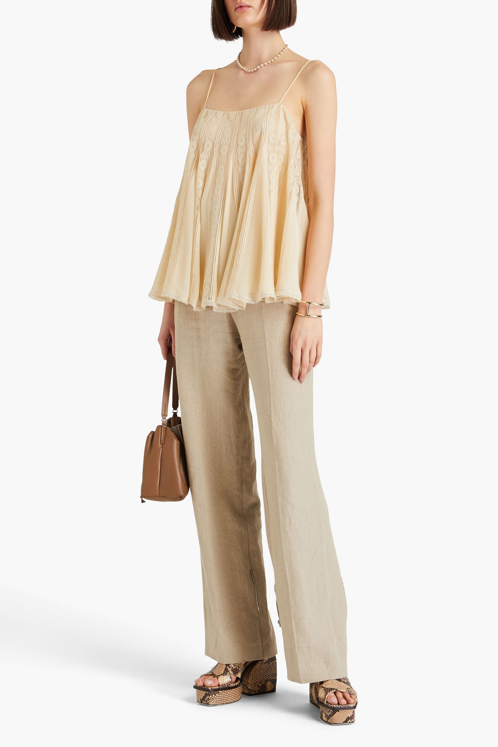 Zimmermann Chantilly lace and chiffon top