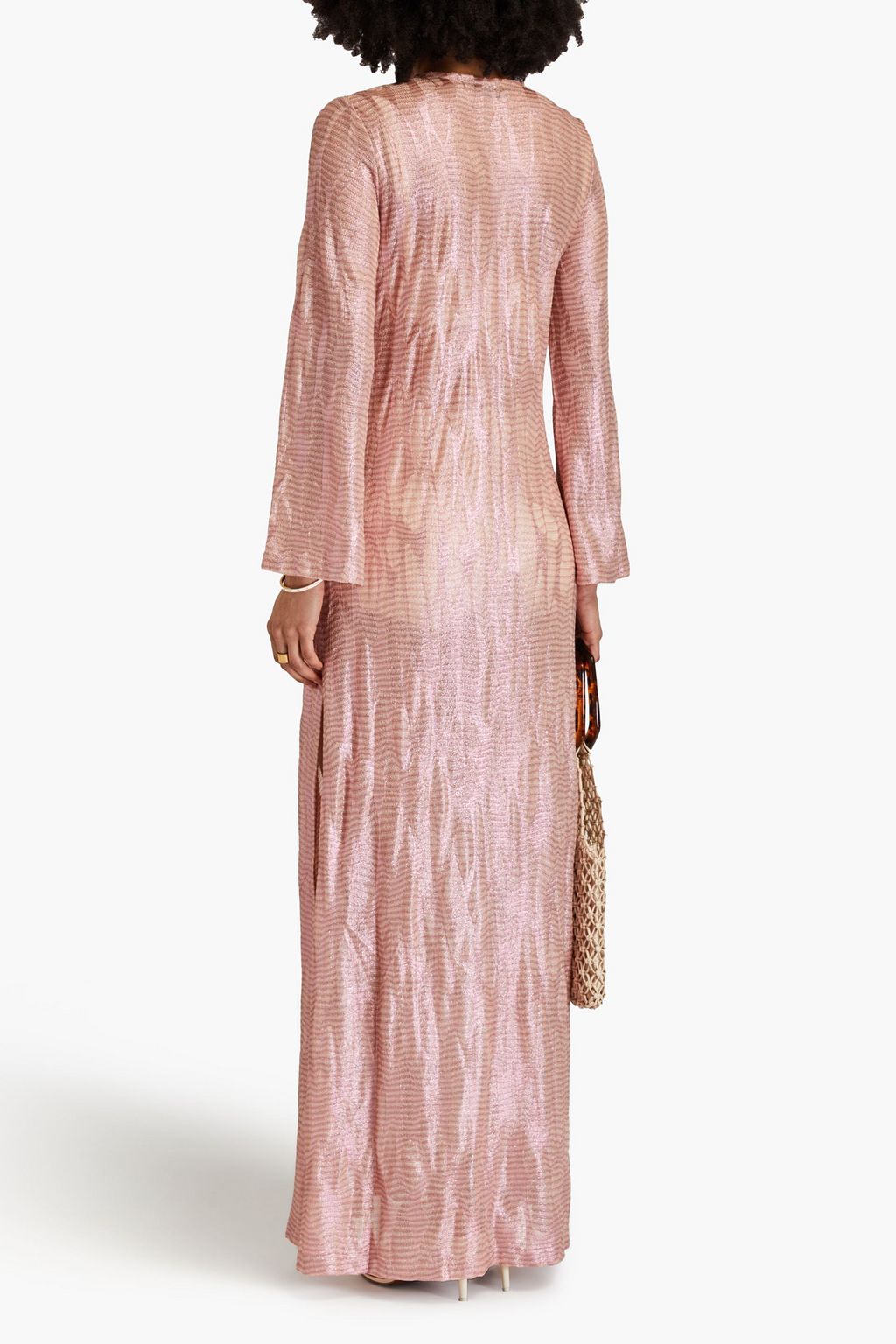 MISSONI 메탈릭 크로셰 니트 맥시 드레스