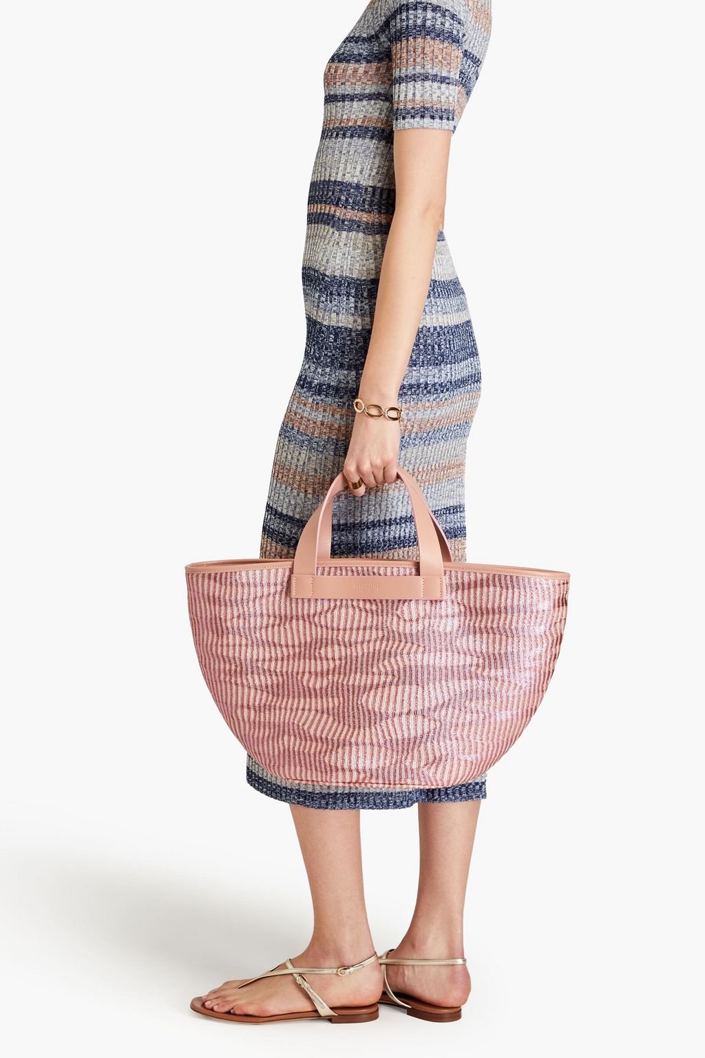 MISSONI Metallic crochet-knit tote