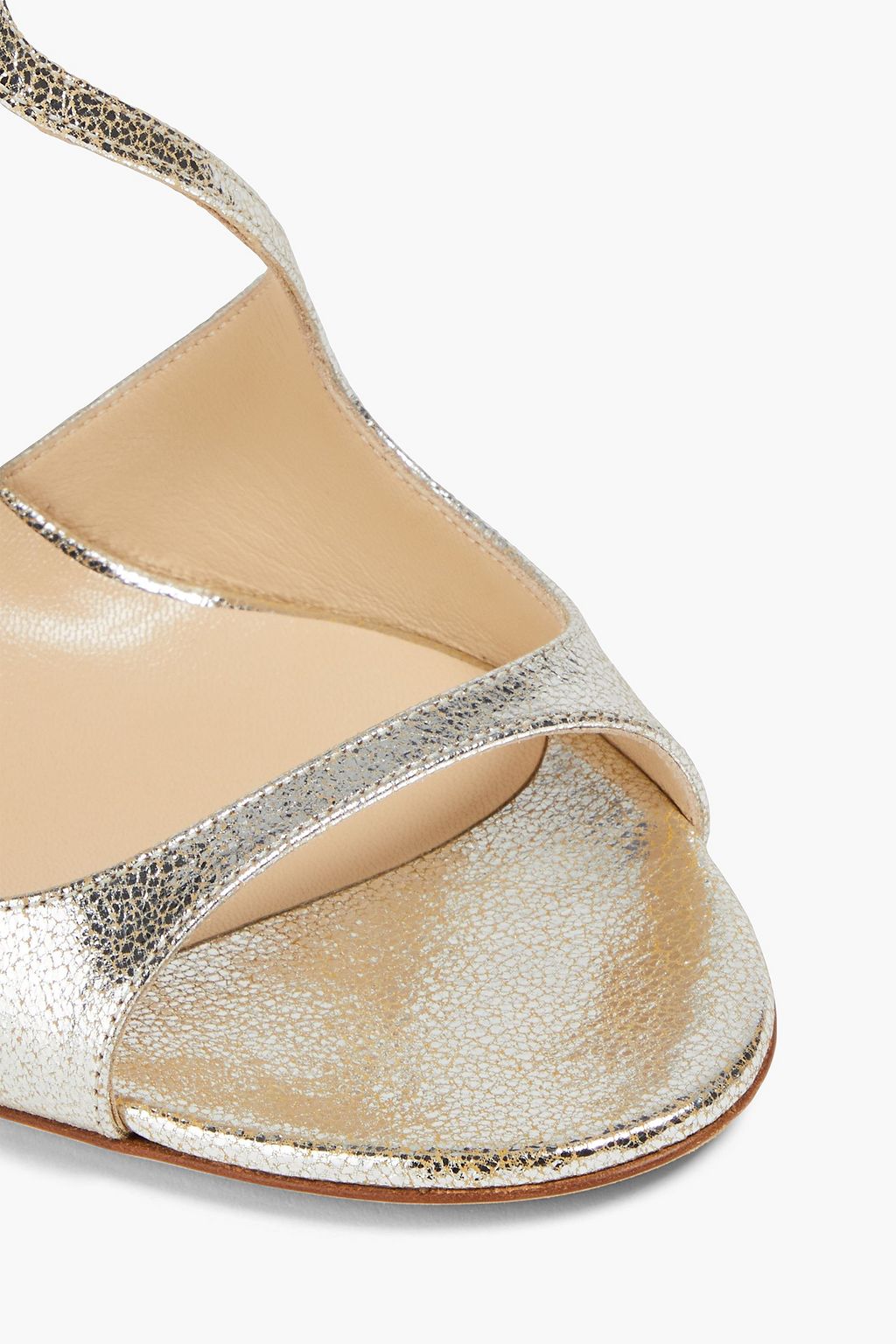 JIMMY CHOO Ivette Sandalen aus Narbenleder mit Metallic-Effekt und Cut-outs