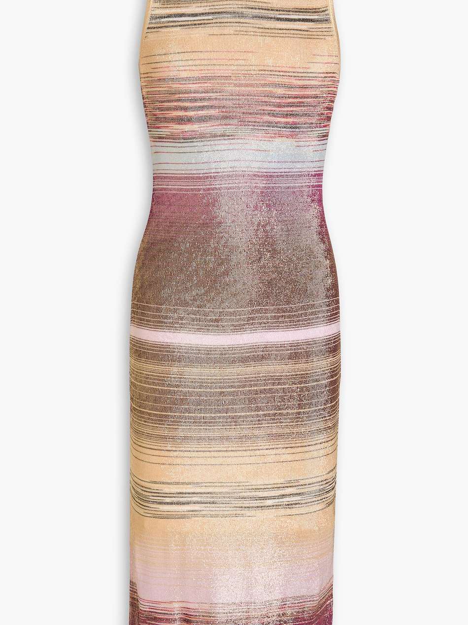 space-dyed metallic knitted midi dress