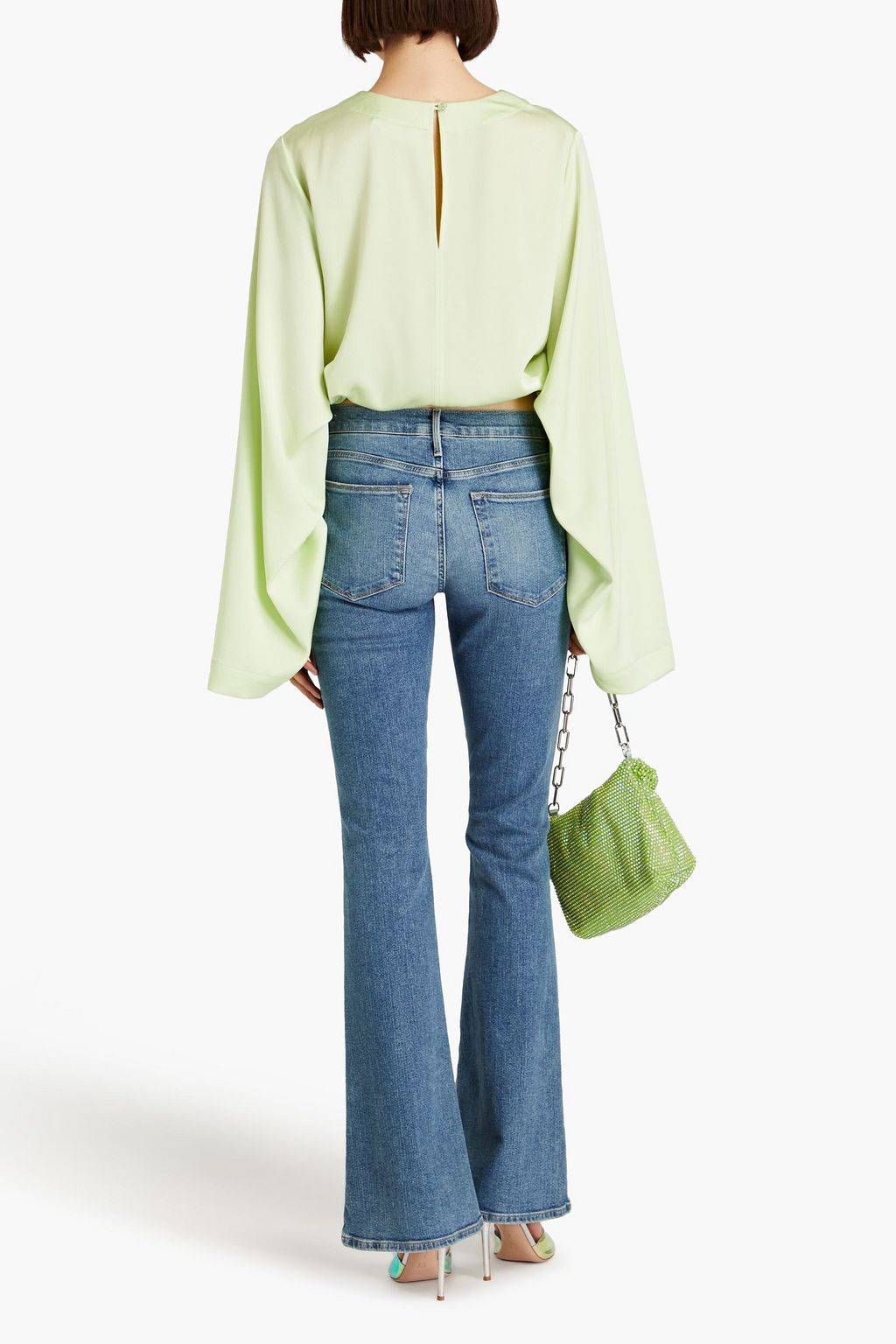 BONDI BORN Boracay pleated crepe-satin top