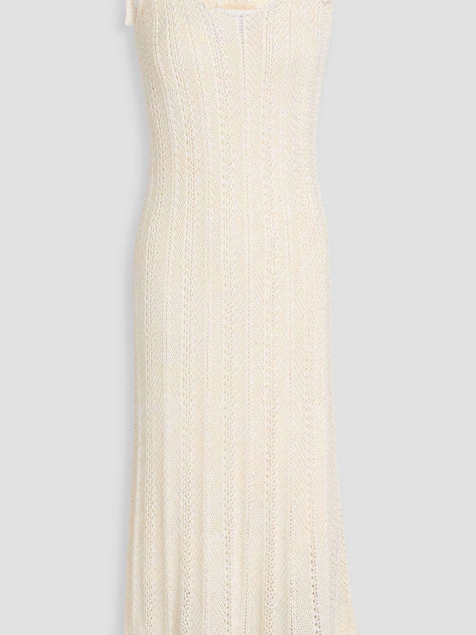 crochet-knit midi dress