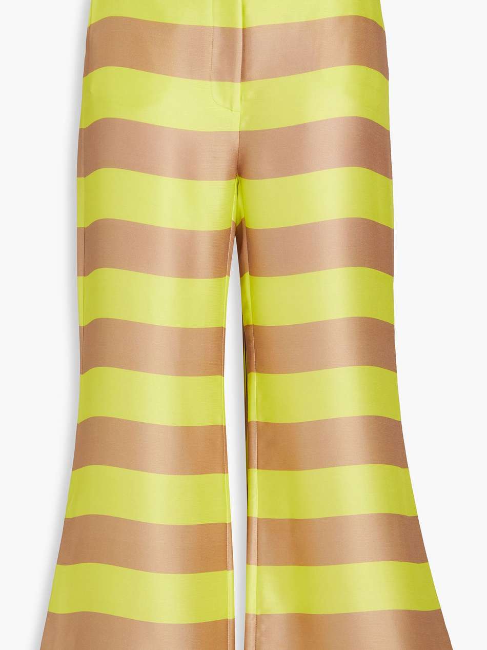 striped silk kick-flare pants