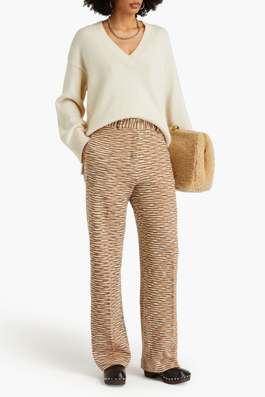 MISSONI Space-dyed flannel wide-leg pants