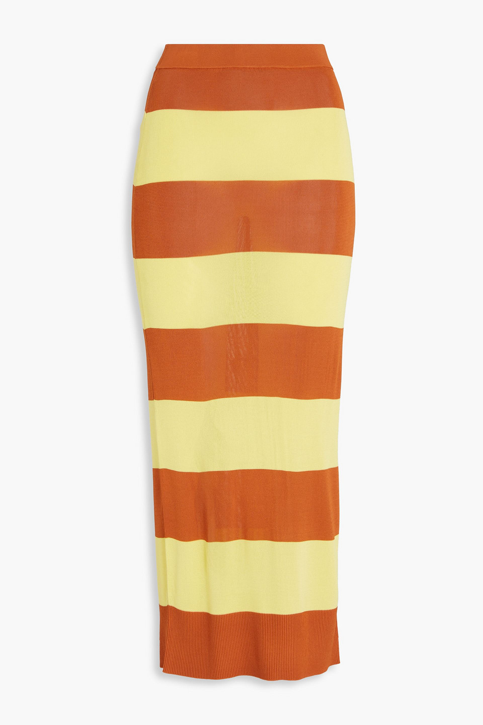 Zimmermann Striped Knitted Midi Skirt In Pastel Yellow