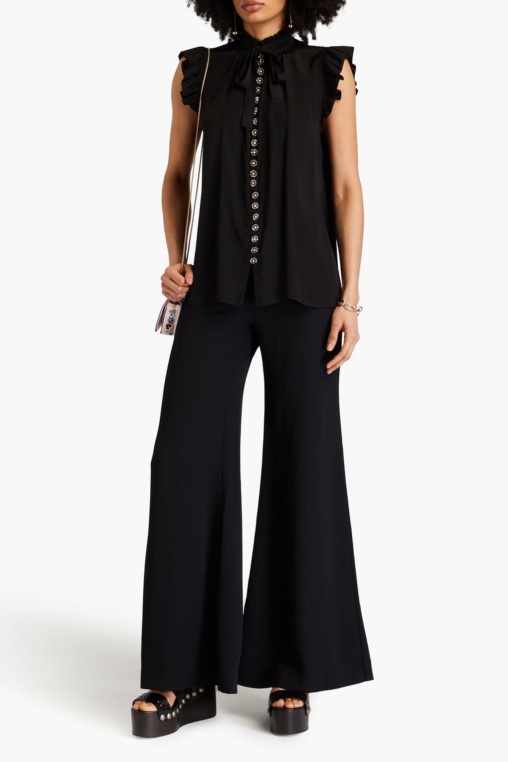 ZIMMERMANN Ruffled crepe de chine top