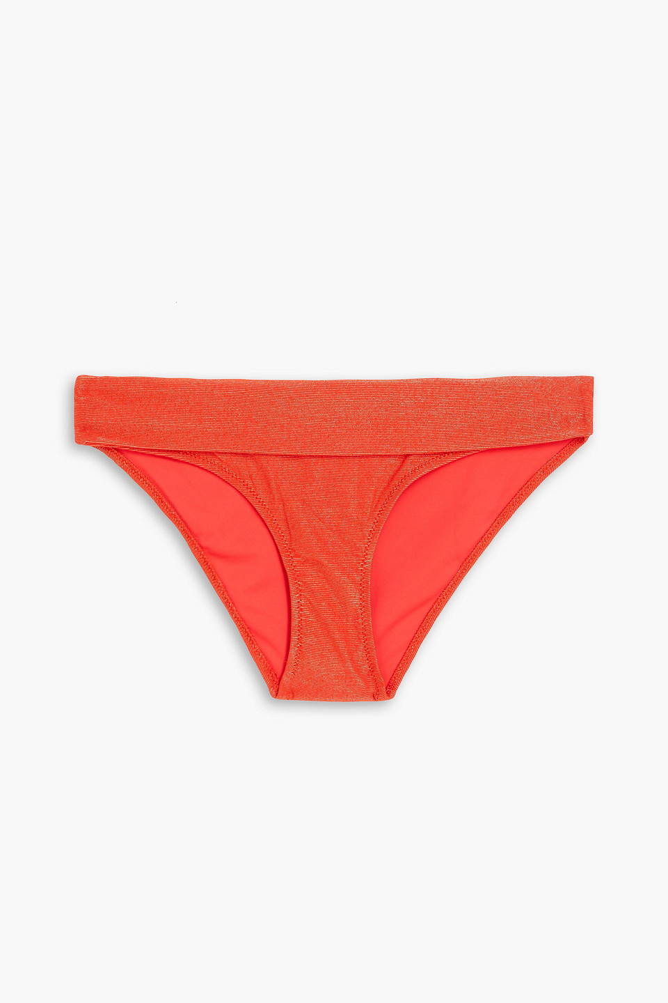 Heidi Klein Metallic Low-rise Bikini Briefs In Red