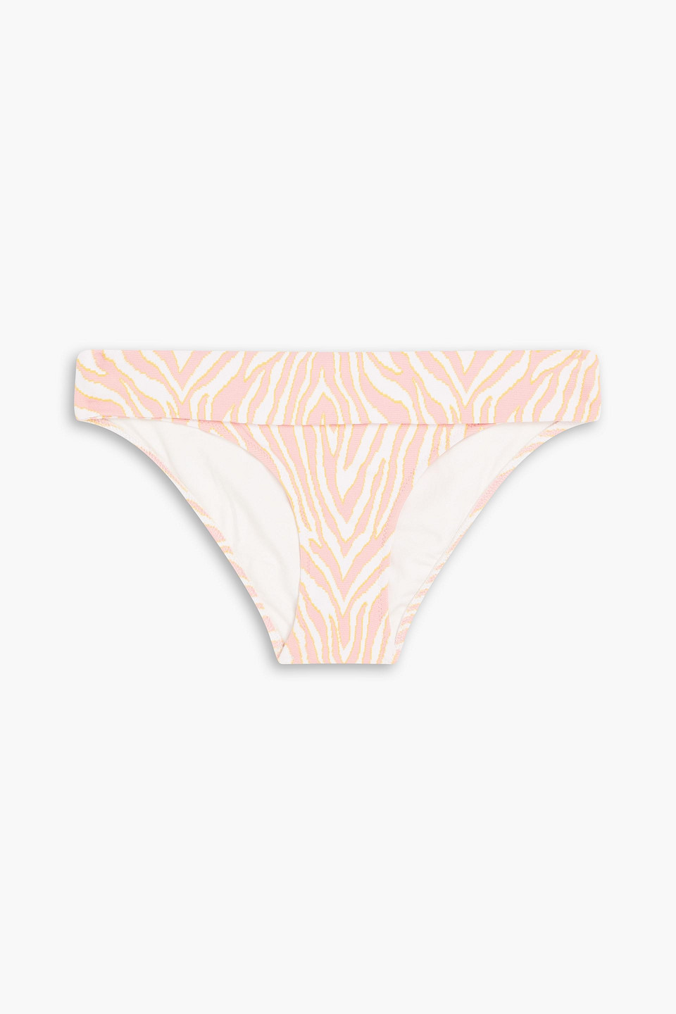 Heidi Klein Palermo Zebra-print Stretch-jacquard Low-rise Bikini Briefs In Antique Rose