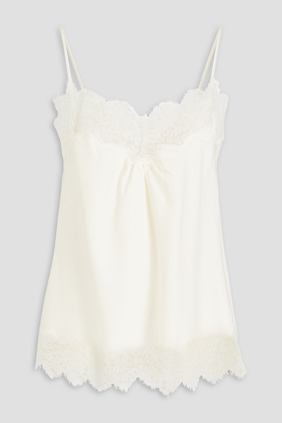 Zimmermann Lace-trimmed Satin Camisole In Cream