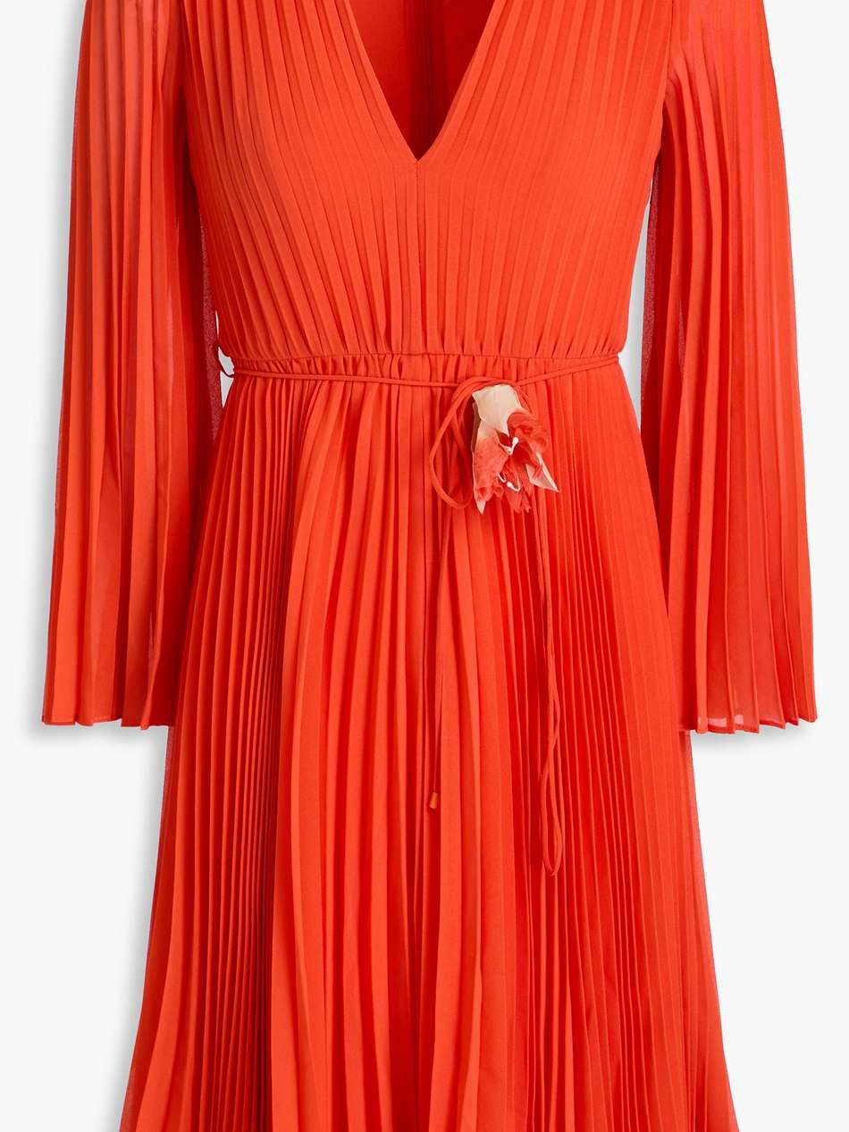 pleated chiffon mini dress