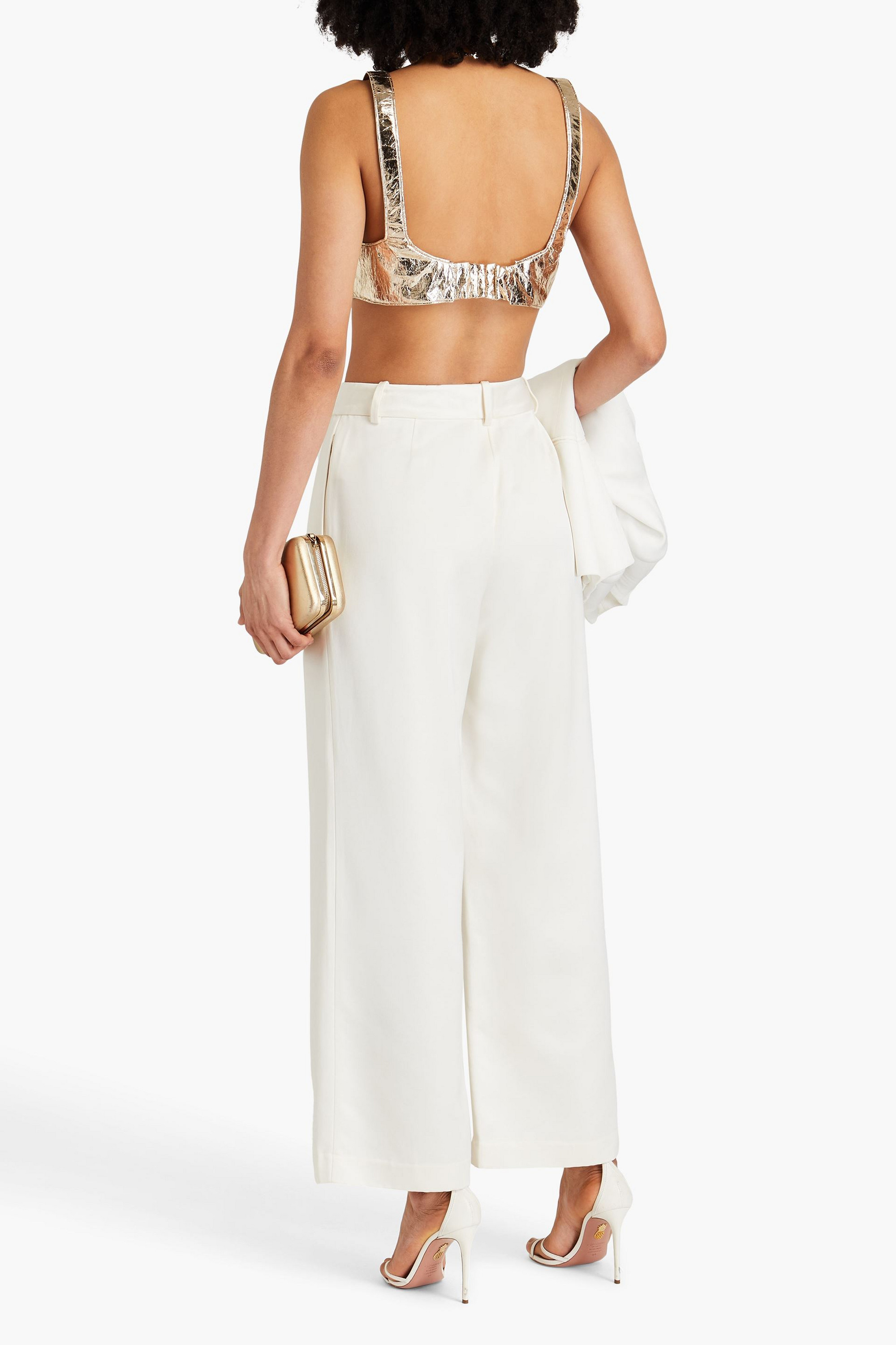 Zimmermann Metallic vinyl bra top