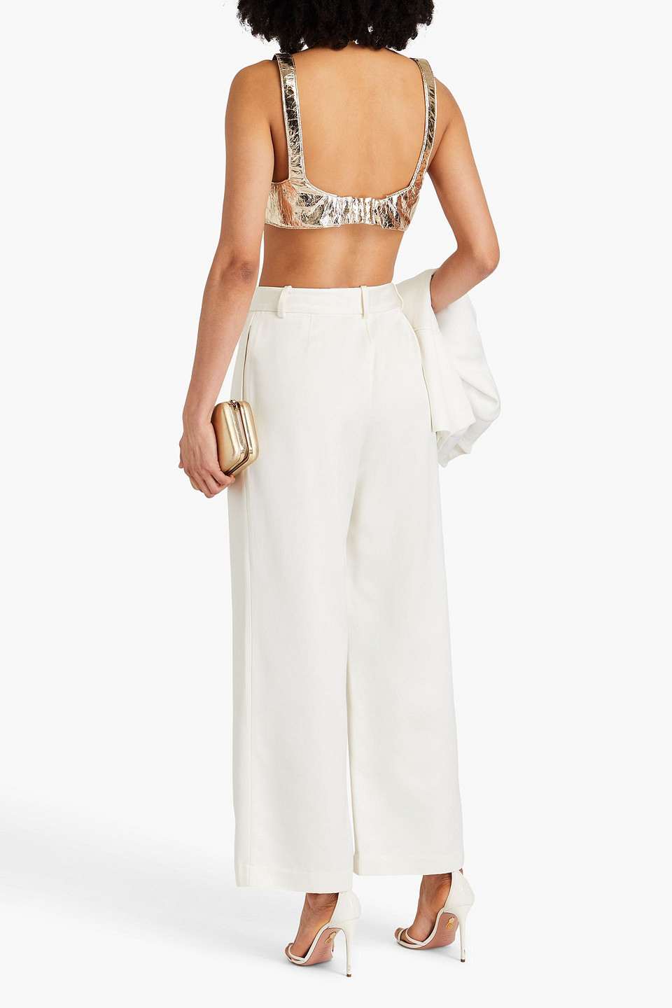 Zimmermann Metallic Vinyl Bra Top In Gold