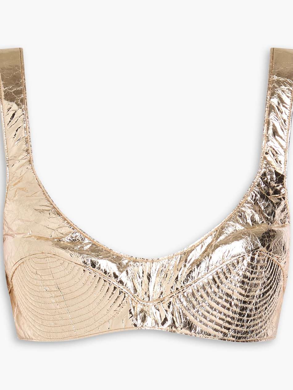 metallic vinyl bra top