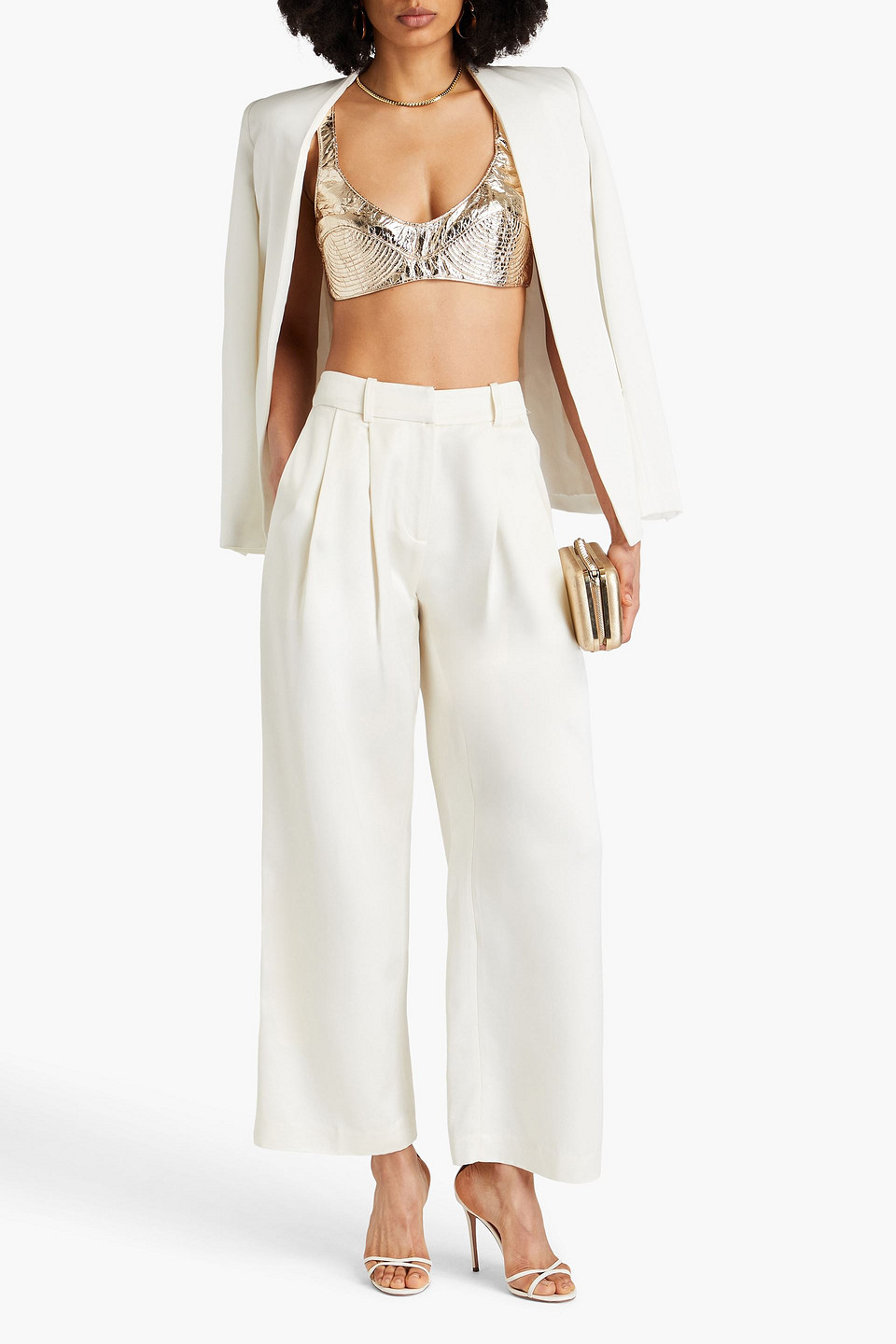 Zimmermann Metallic Vinyl Bra Top In Gold