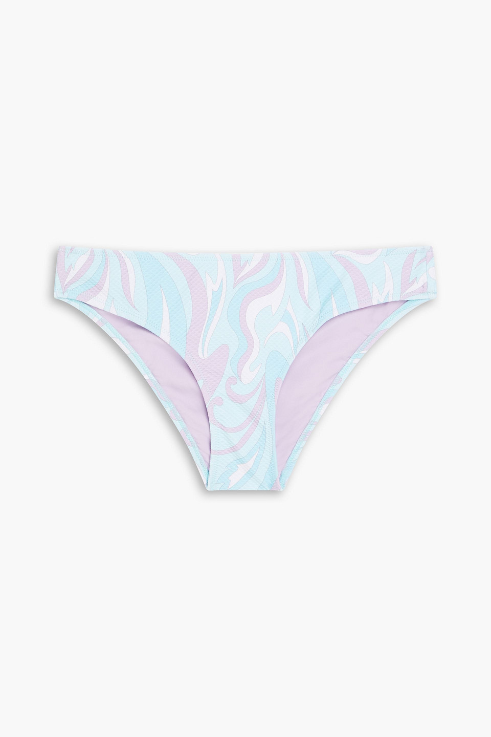 Florence printed stretch-piqué mid-rise bikini briefs