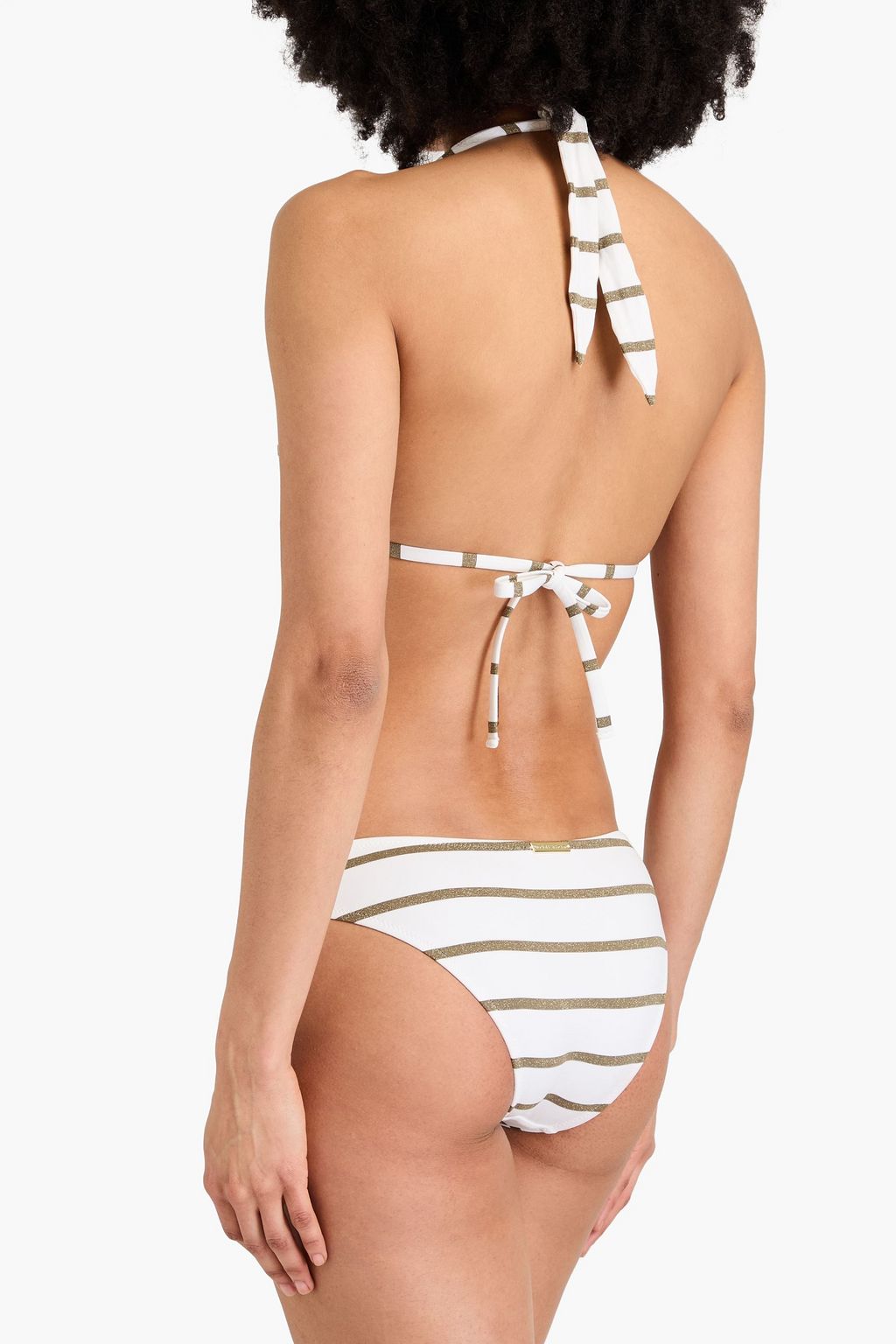 HEIDI KLEIN St Tropez metallic striped low-rise bikini briefs