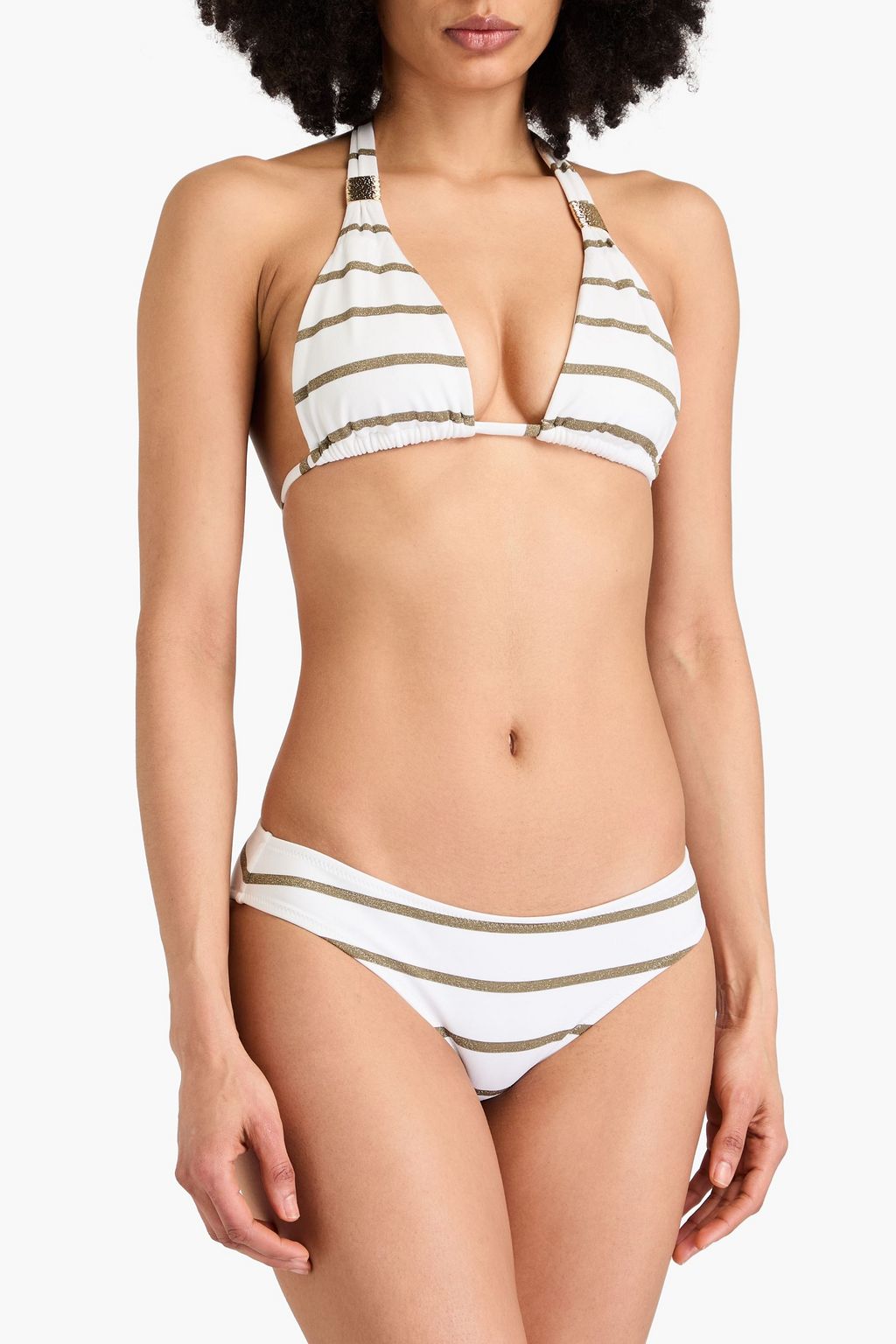 HEIDI KLEIN St Tropez metallic striped low-rise bikini briefs