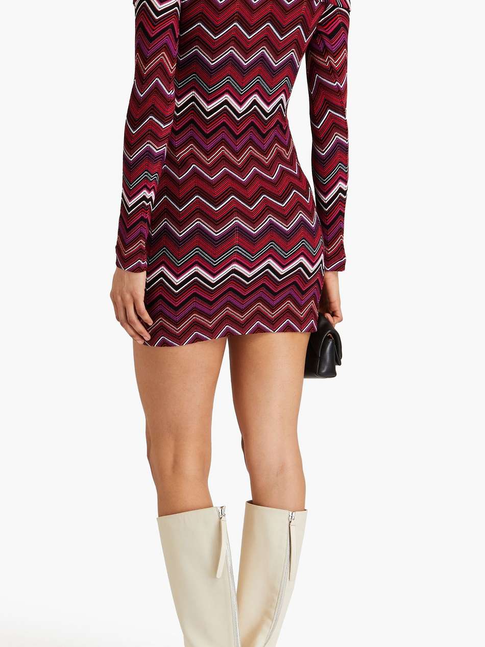 off-the-shoulder twisted jacquard-knit mini dress