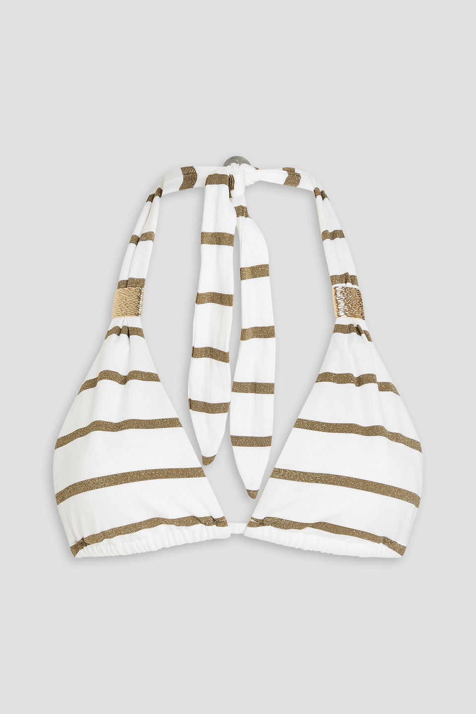 Heidi Klein St Tropez Striped Bikini Top In White