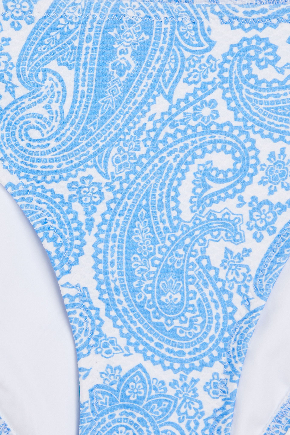 Shop Heidi Klein Paisley-print Stretch-piqué Low-rise Bikini Briefs In Azure