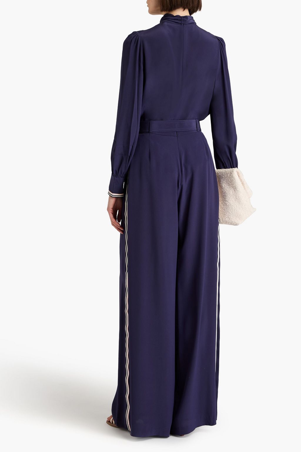 ZIMMERMANN Striped silk crepe de chine wide-leg pants