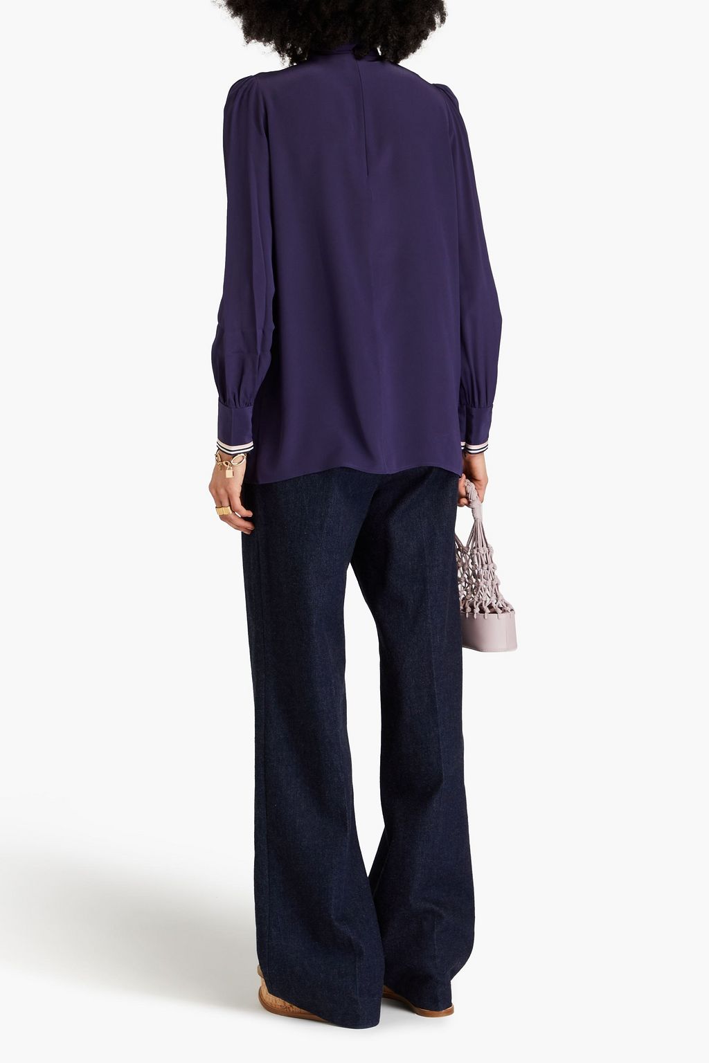 ZIMMERMANN Pussy-bow silk-satin blouse
