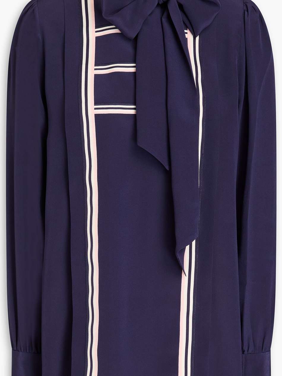 pussy-bow silk-satin blouse