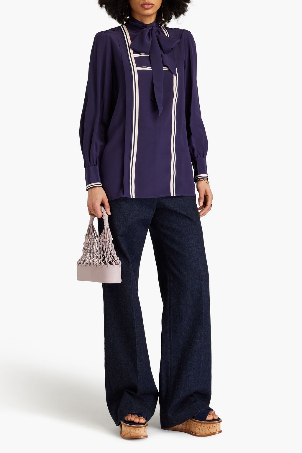 ZIMMERMANN Pussy-bow silk-satin blouse
