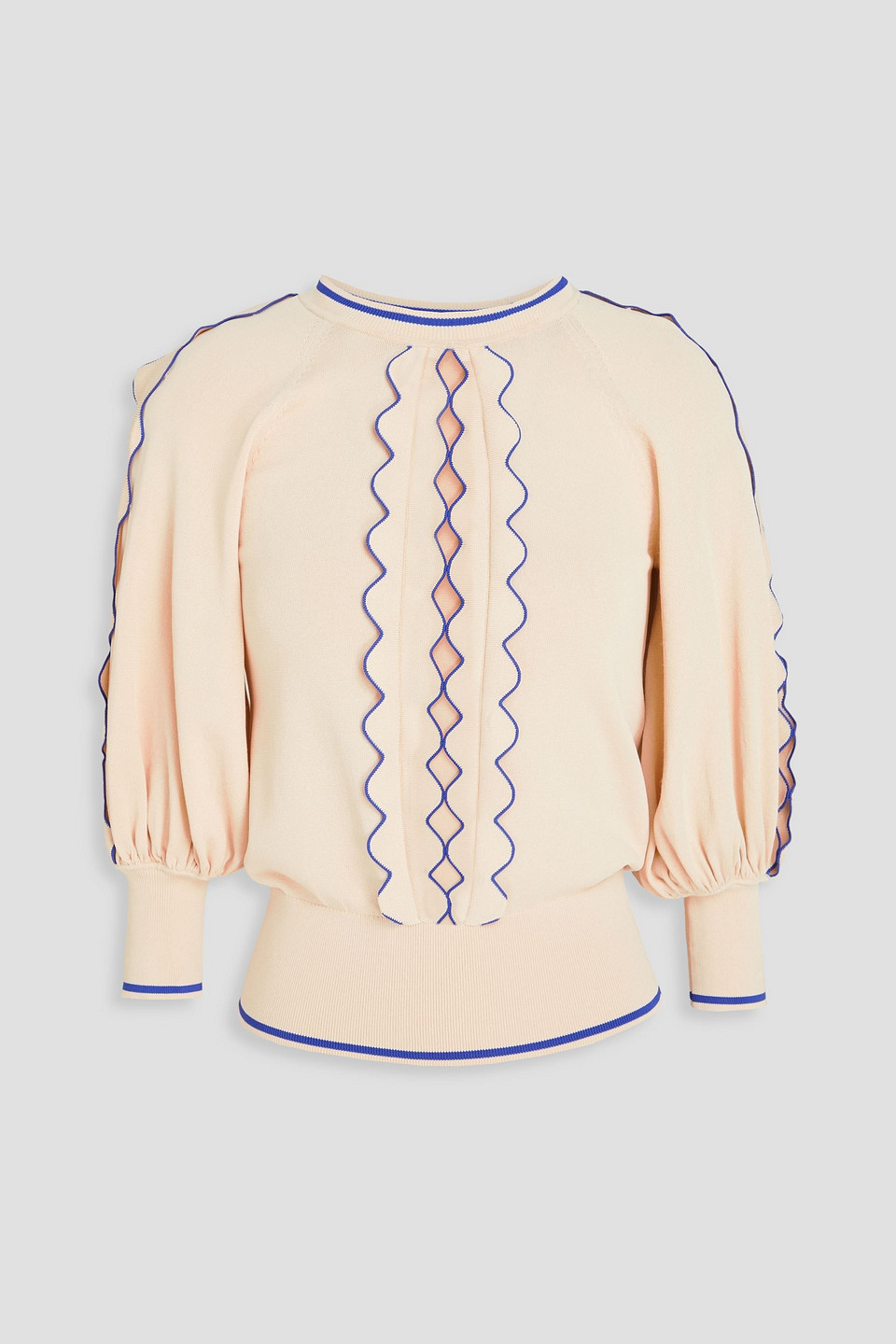 Zimmermann Cutout Stretch-knit Top In Cream