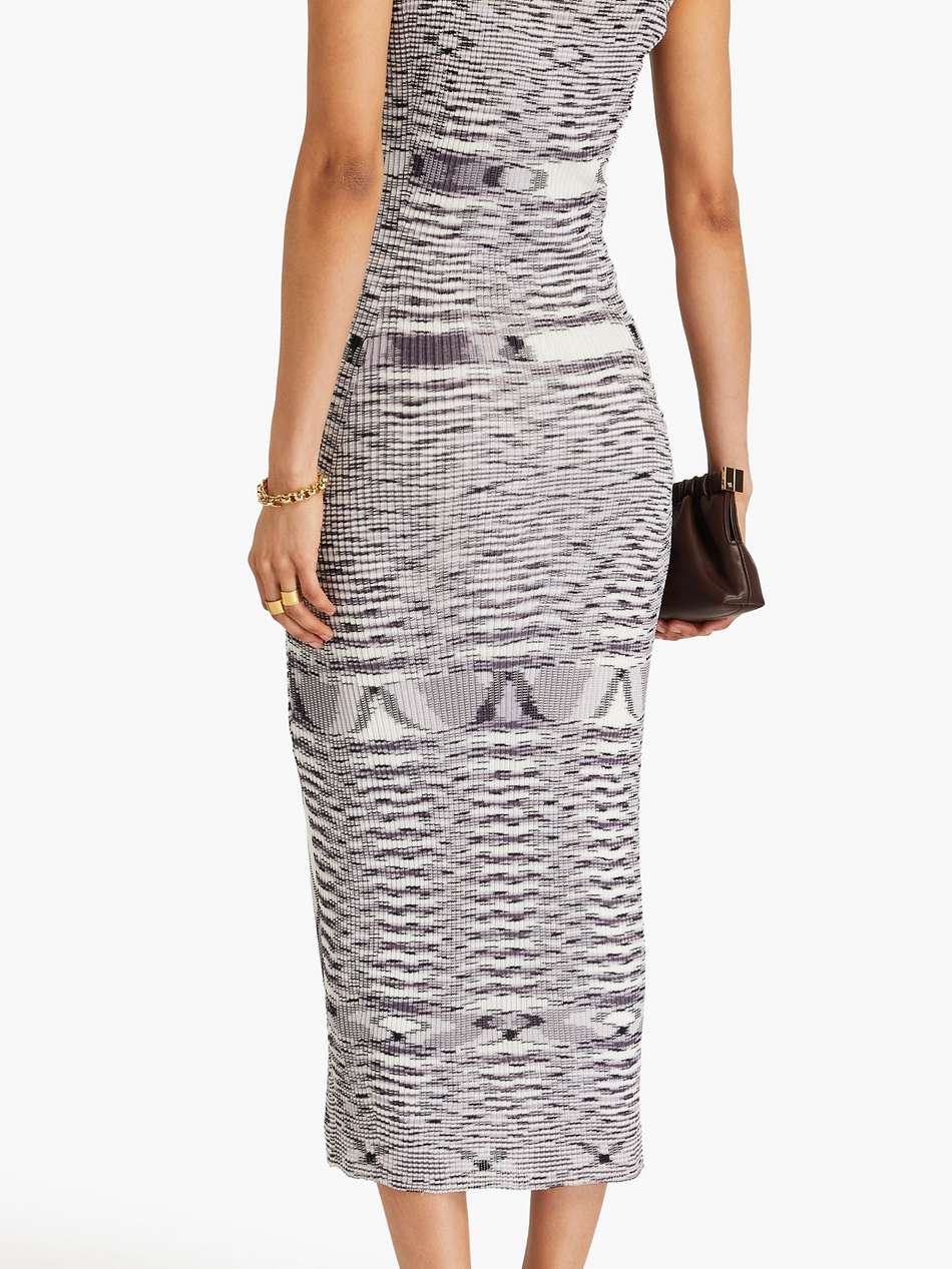 space-dyed ribbed-knit turtleneck midi dress