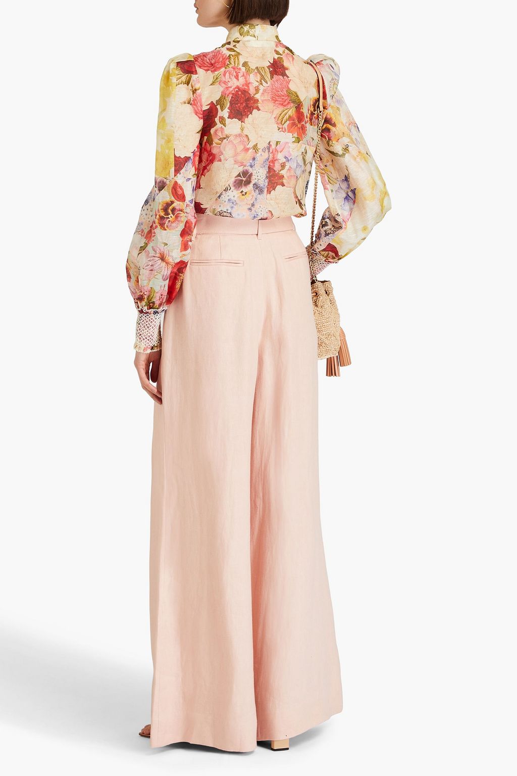 ZIMMERMANN Belted linen wide-leg pants