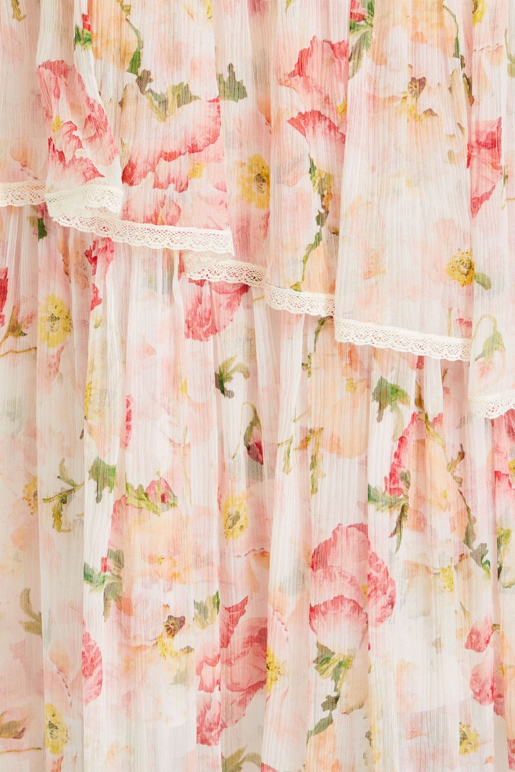 ZIMMERMANN Ruffled floral-print silk-crepon midi dress