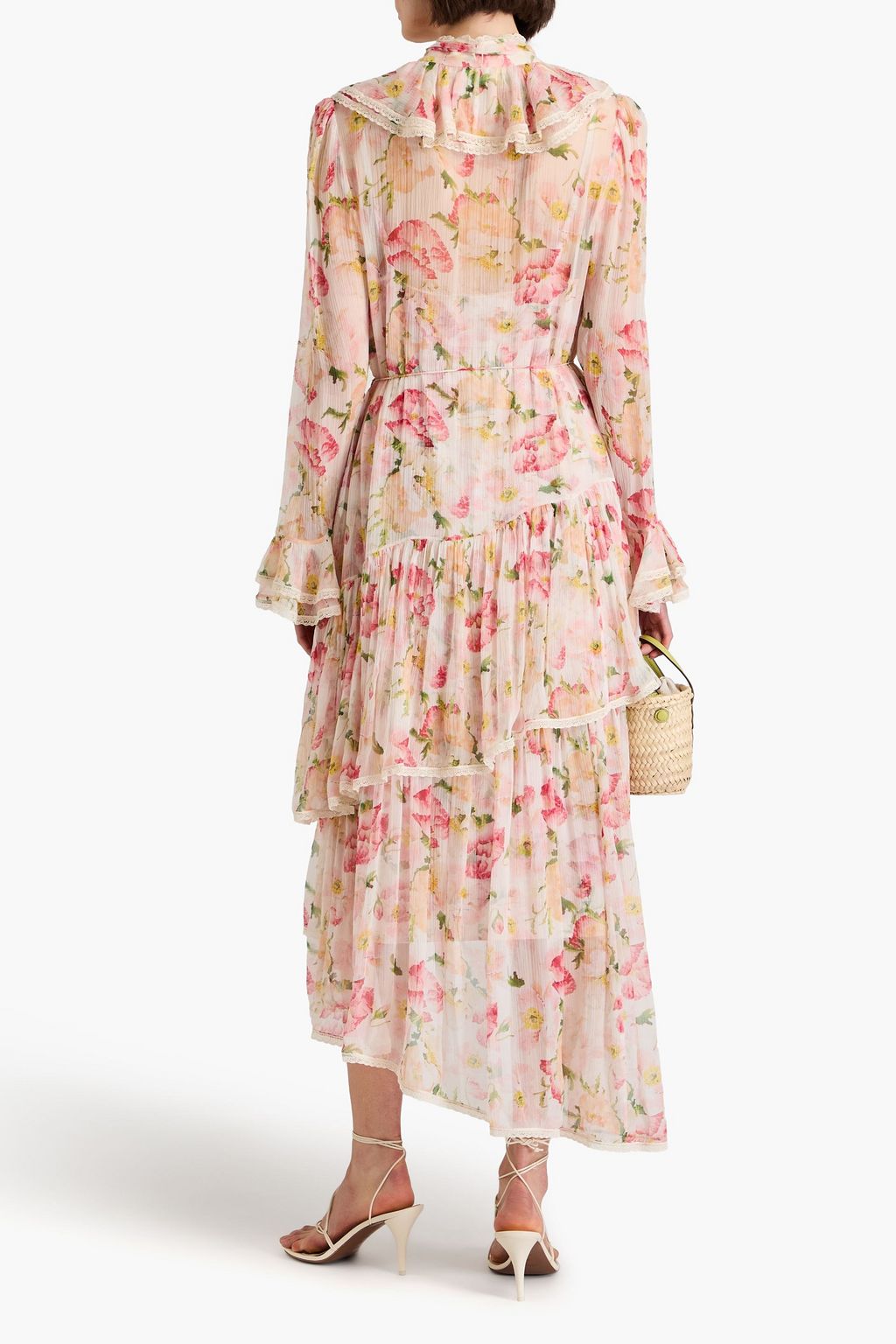 ZIMMERMANN Ruffled floral-print silk-crepon midi dress