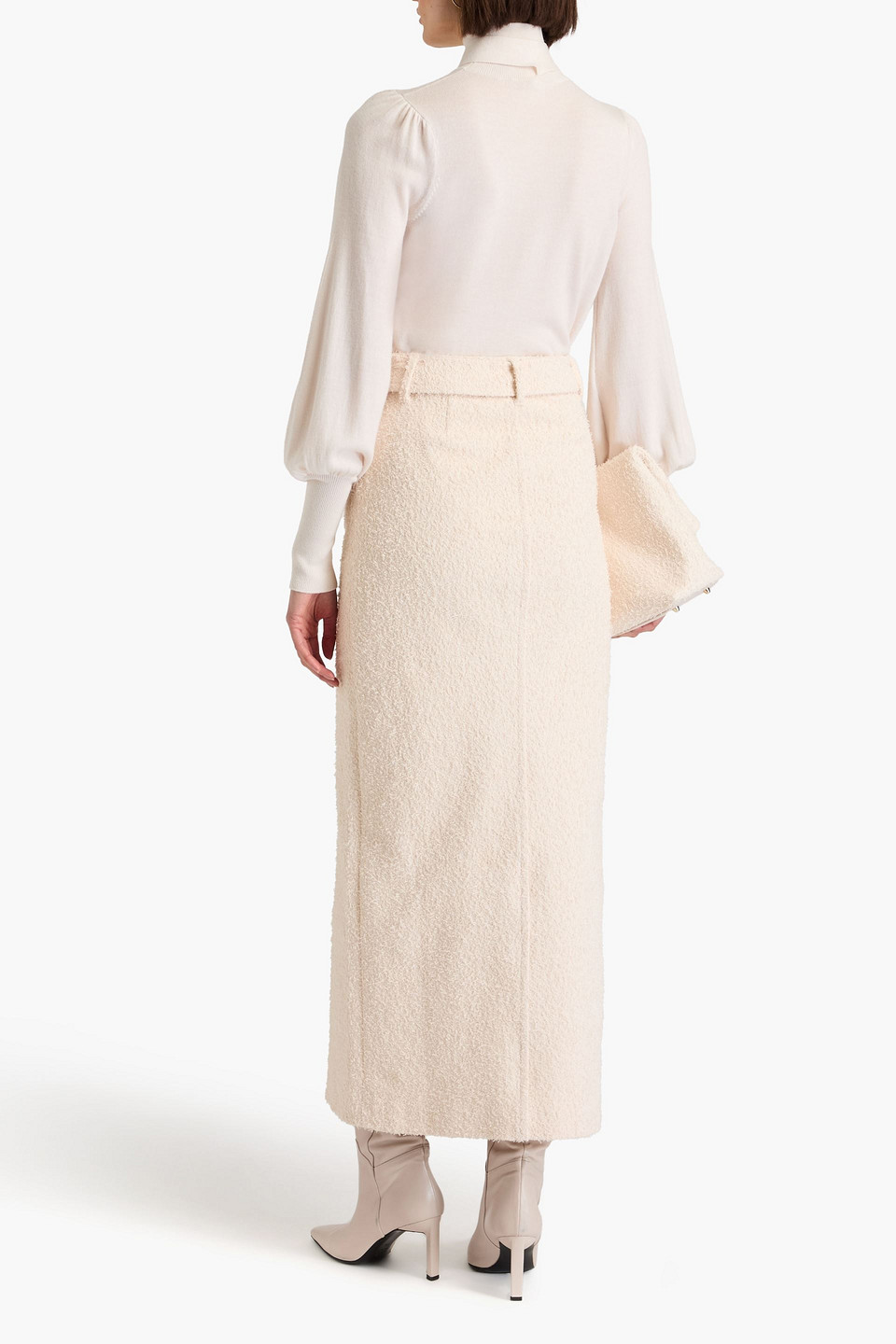 Zimmermann Pussy-bow Merino Wool Turtleneck Sweater In Cream
