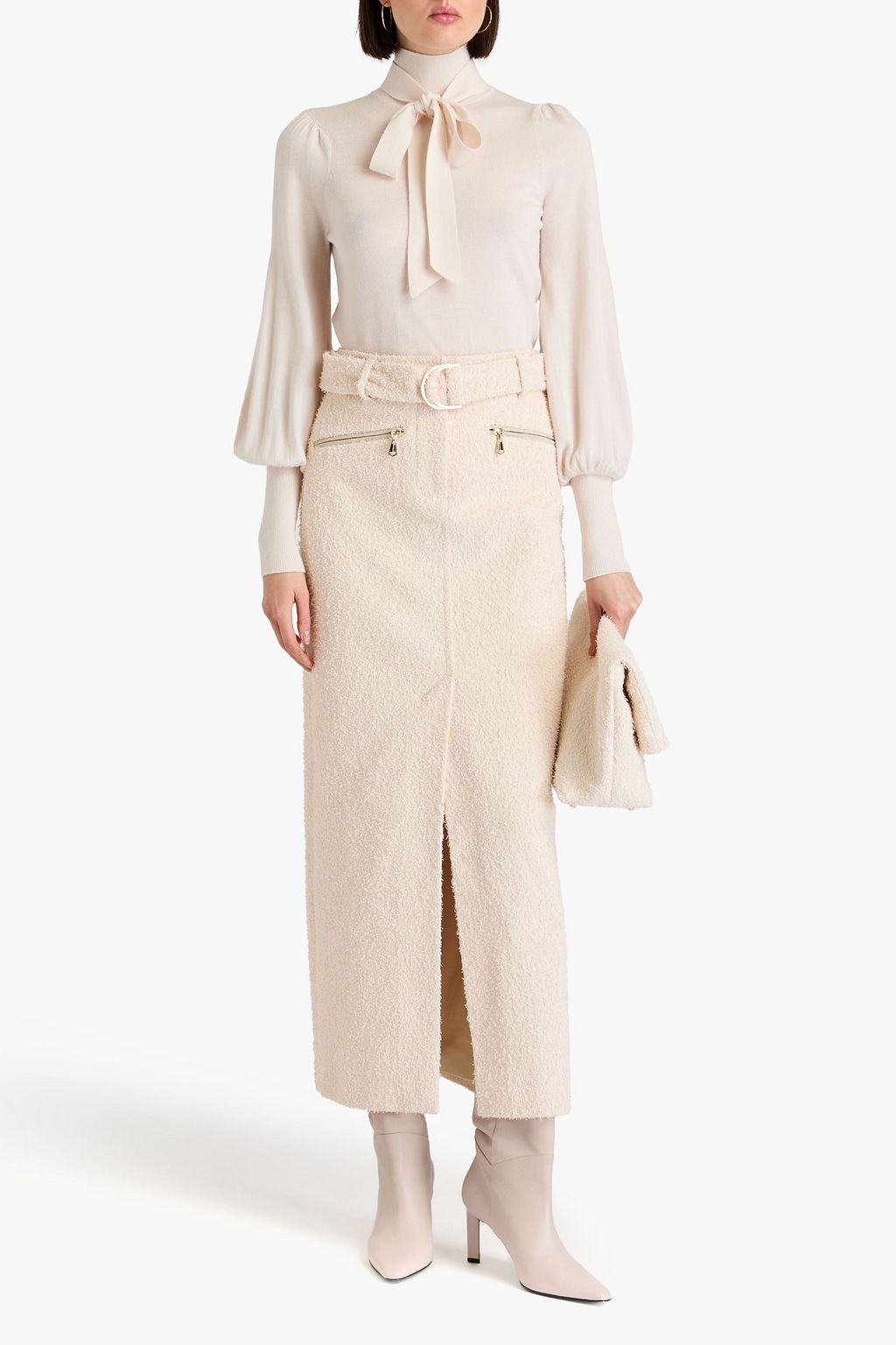 ZIMMERMANN Pussy bow merino wool turtleneck sweater
