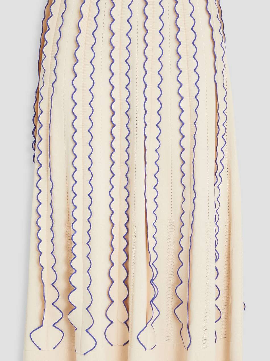 scalloped stretch-knit midi skirt