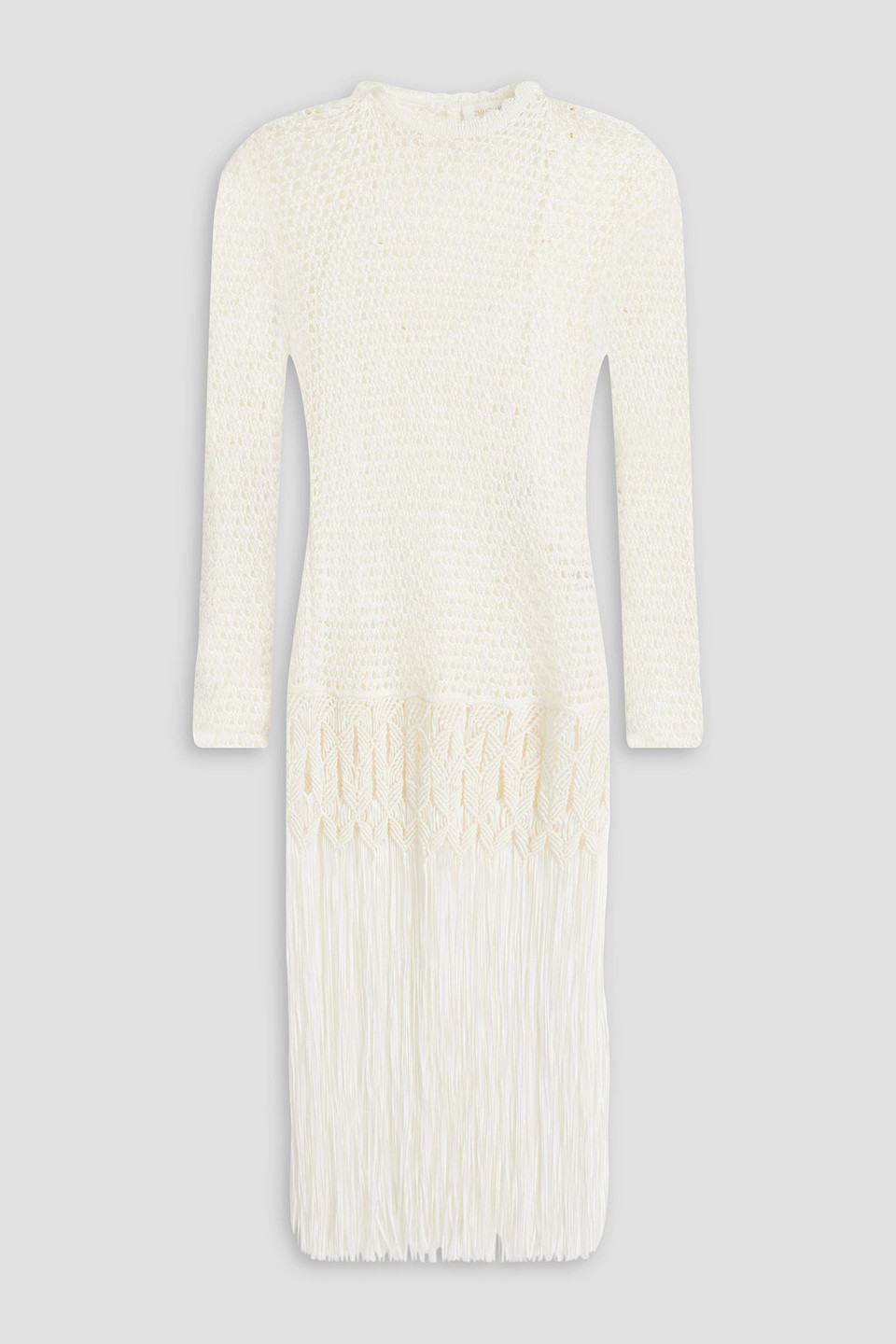 Zimmermann Fringed Macramé Tunic In Ivory