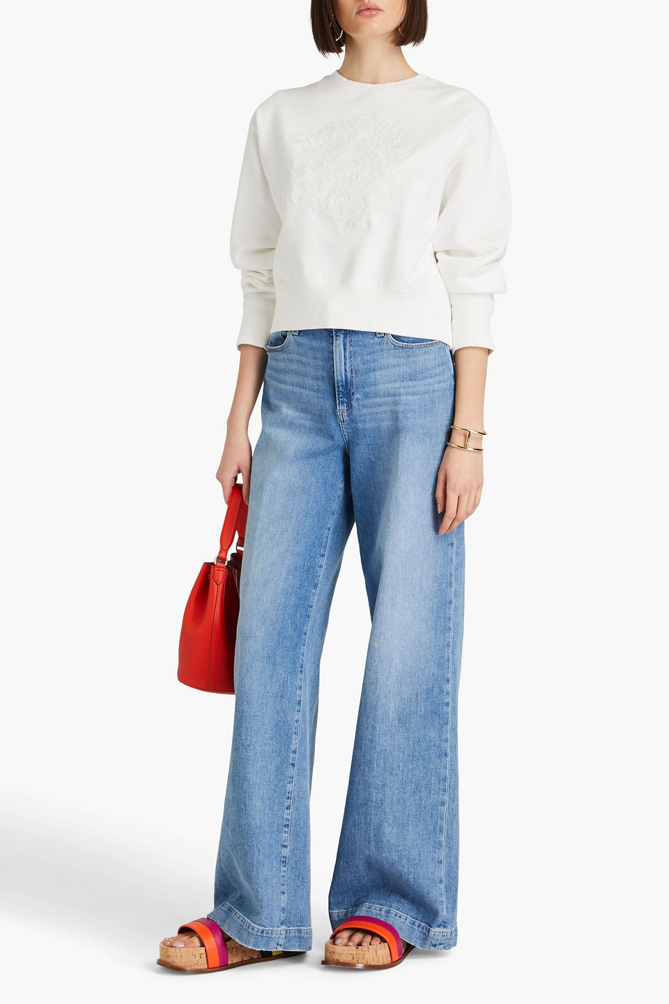 Zimmermann French Cotton-blend Terry Sweatshirt In Ivory
