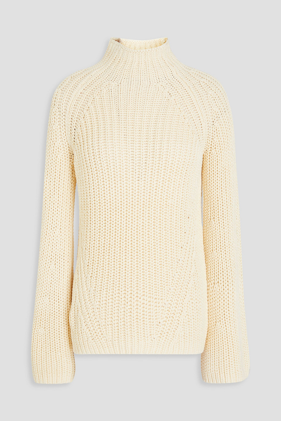 Zimmermann Crochet-knit Cotton Turtleneck Sweater In Cream