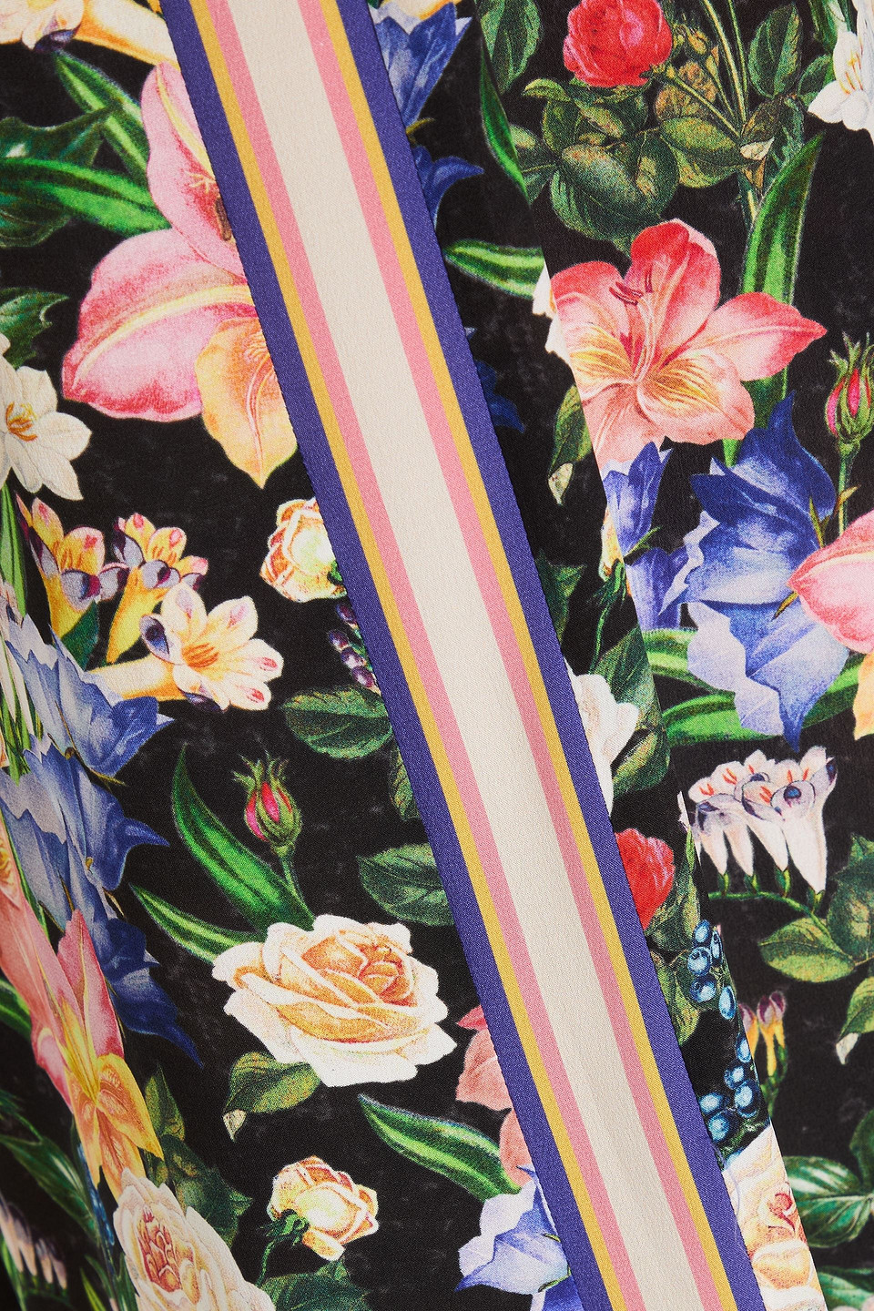 Zimmermann Floral-print Silk Crepe De Chine Wide-leg Pants In Black