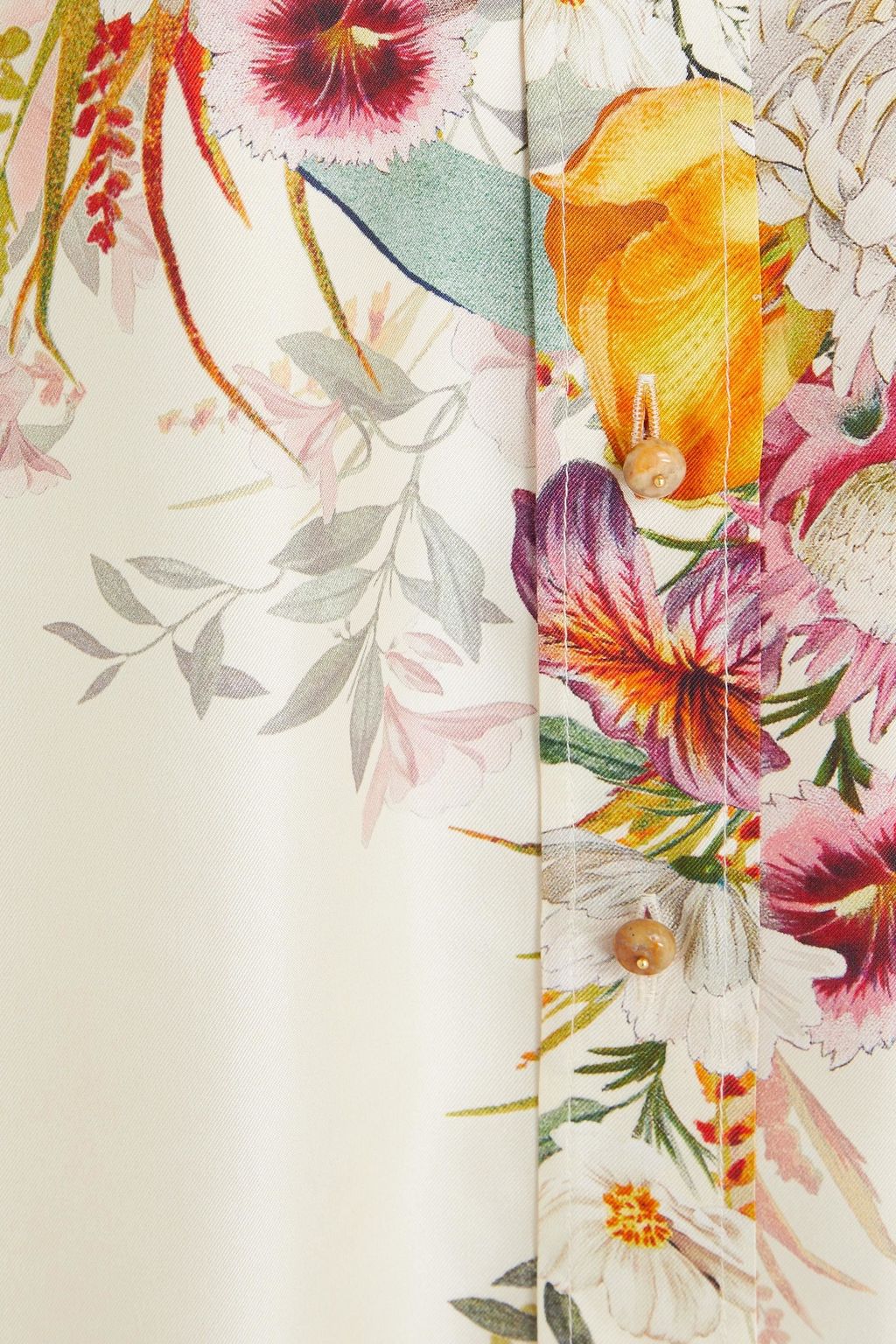 ZIMMERMANN Floral-print silk-twill hooded shirt