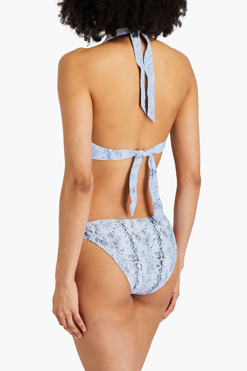 HEIDI KLEIN Casablanca snake-print stretch-jacquard halterneck bikini top