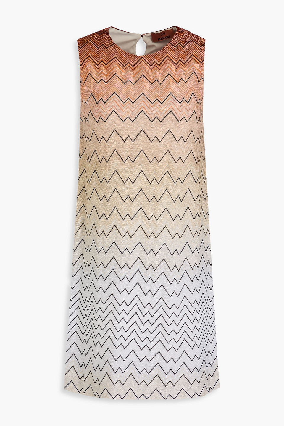 Missoni Metallic Crochet-knit Mini Dress In Beige