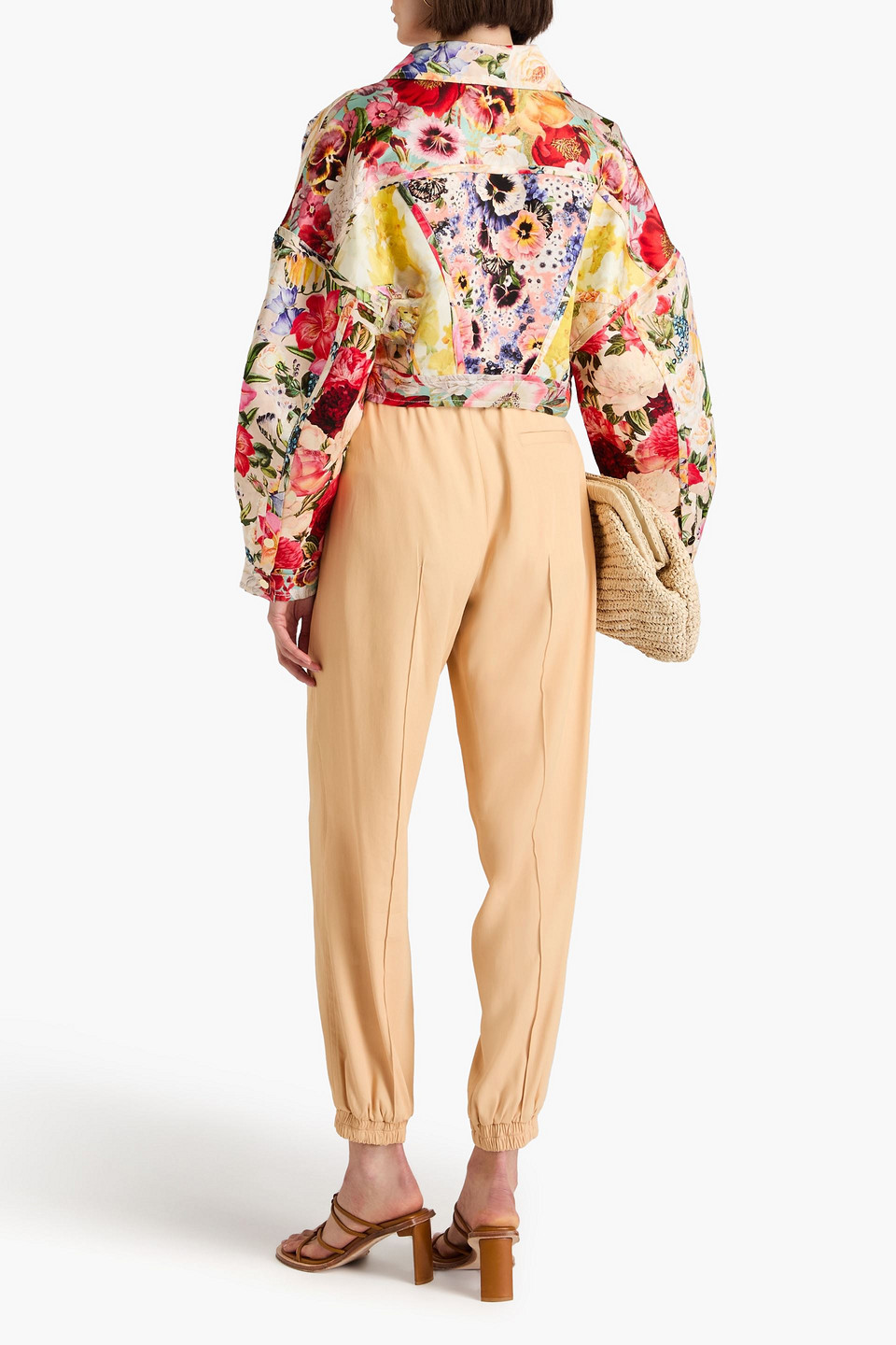 Zimmermann Floral-print Linen And Silk-blend Satin Jacket In Pink