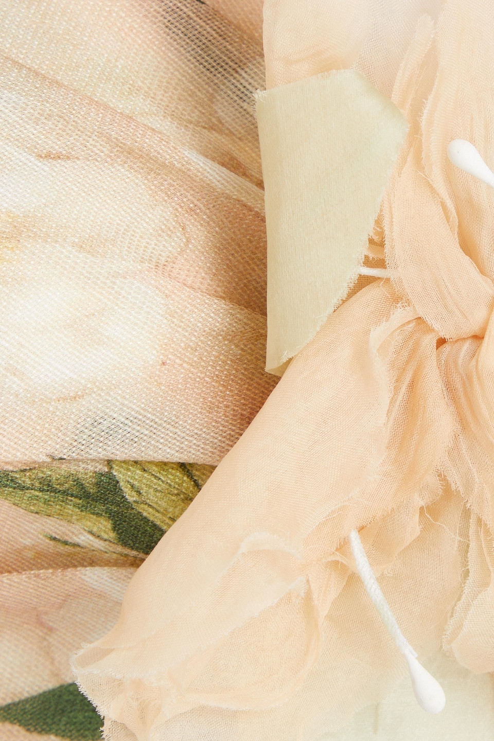 Shop Zimmermann Floral-print Linen And Silk-blend Bra Top In Neutral