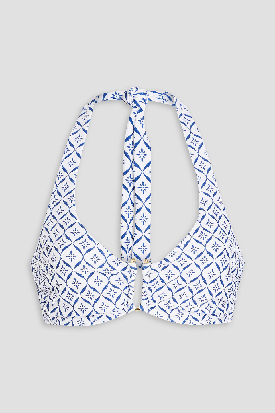 Capri printed halterneck bikini top