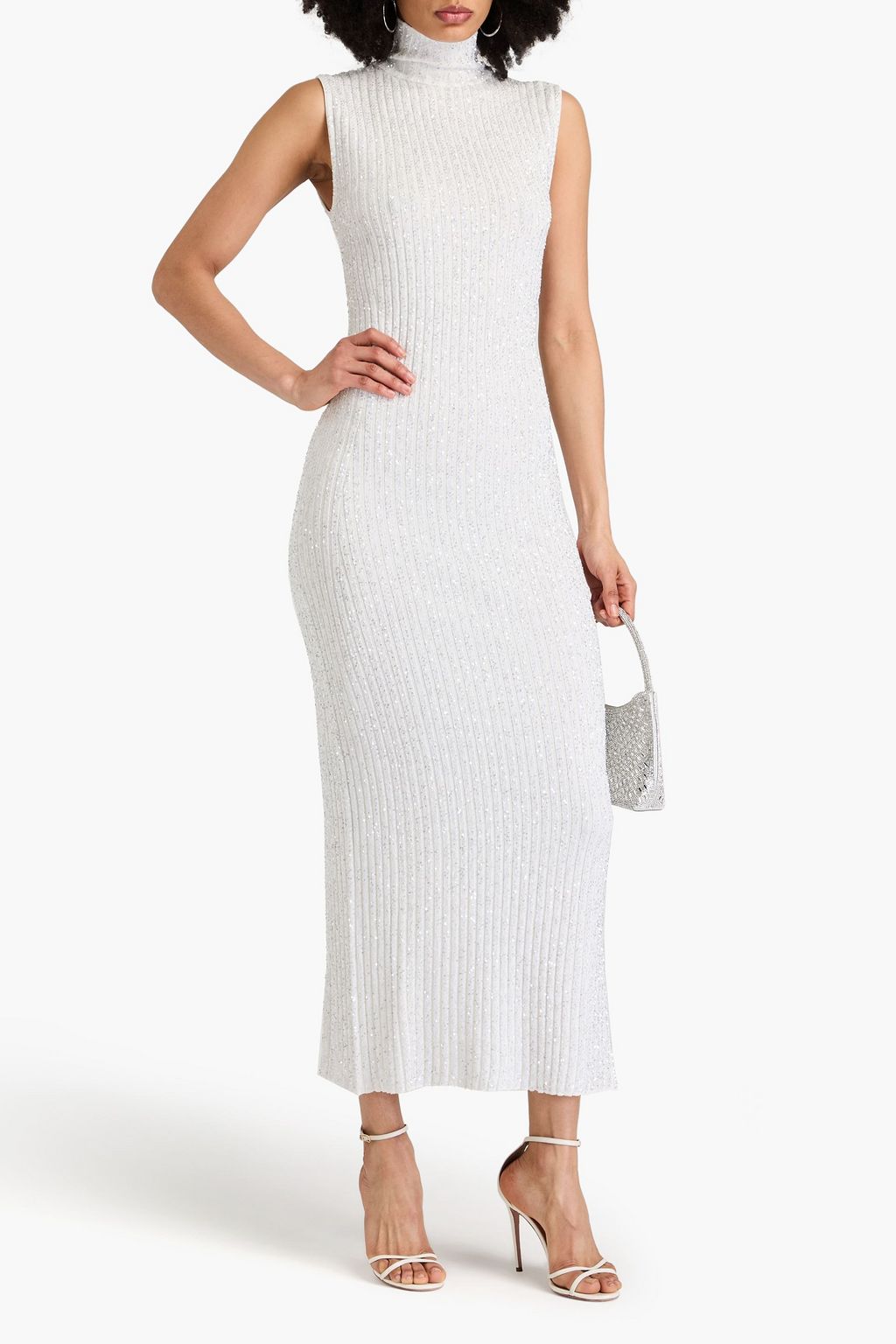 MISSONI Sequined ribbed-knit maxi dress