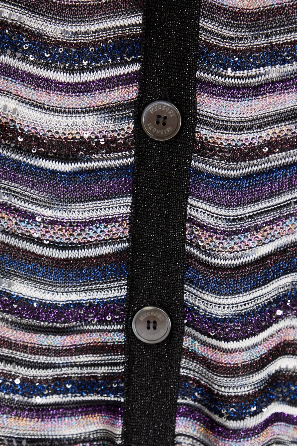 MISSONI Sequin-embellished metallic crochet-knit cardigan